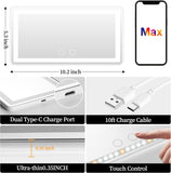 Car Sun Visor Vanity Mirror with Lights, Rechargeable Car Makeup Mirror Accessories, Birthday Gifts for Women Girl, 3