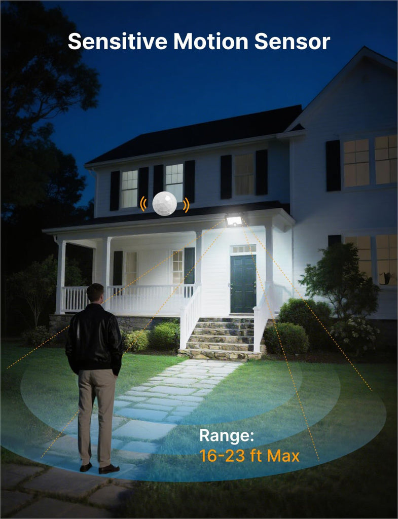 Solar Flood Light, 122 LEDs Bright Motion Sensor Outdoor Lights, Dusk-to-Dawn Solar Powered Security Light for Yard