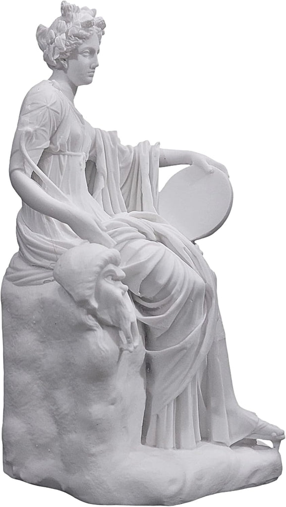 Thalia Muse Alabaster Statue Handmade Classical Greek Roman Sculpture