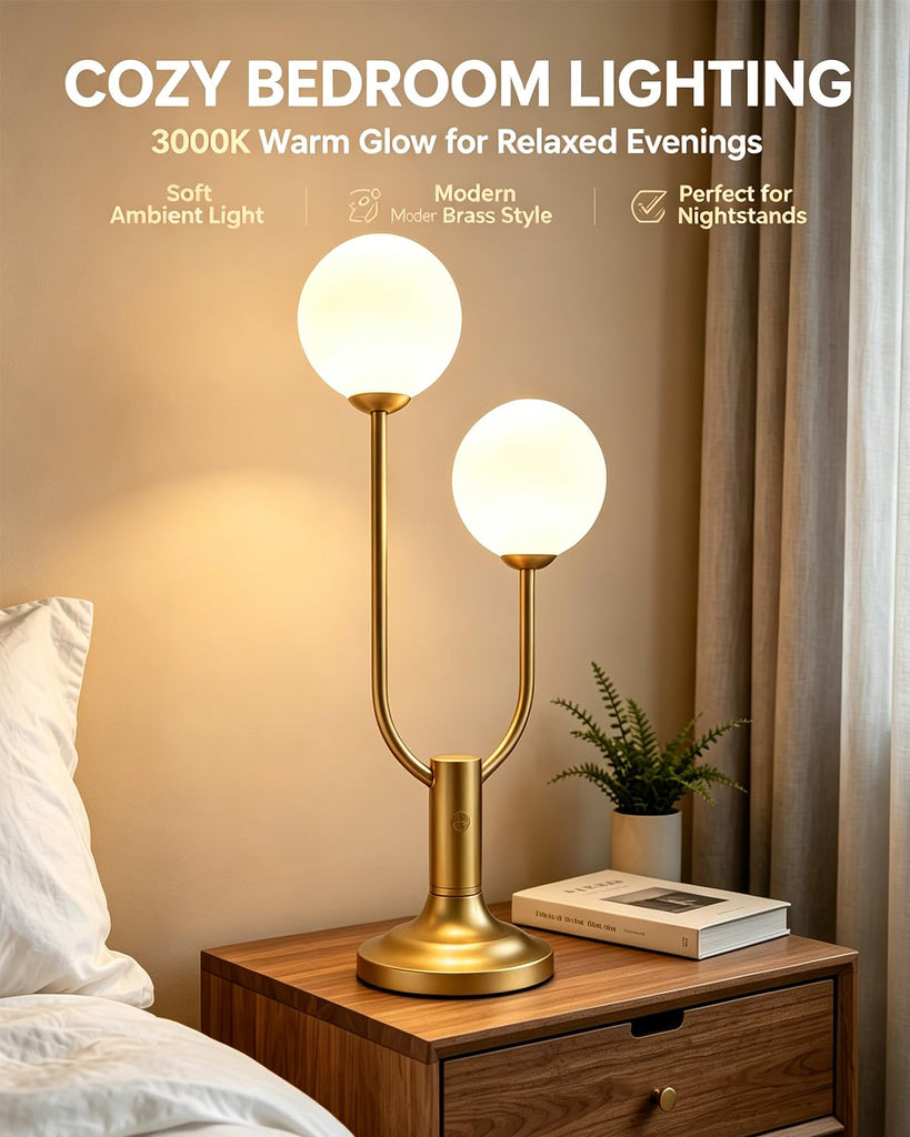 Globe Gold Table Lamp Gift Dimmable G9 Bulbs Included