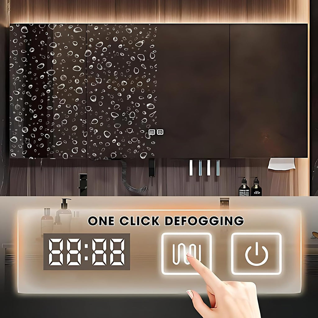Bathroom Vanity with Sink - Modern Bathroom Sink Cabinet & Smart Mirror Cabinet Set | Wall Mounted | Equipped with