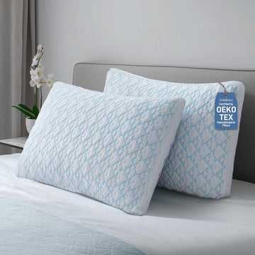 Shredded Memory Foam Soft Bamboo Viscose Pillows Adjustable Hypoallergenic Hotel Quality Bed Pillows for Side, Back
