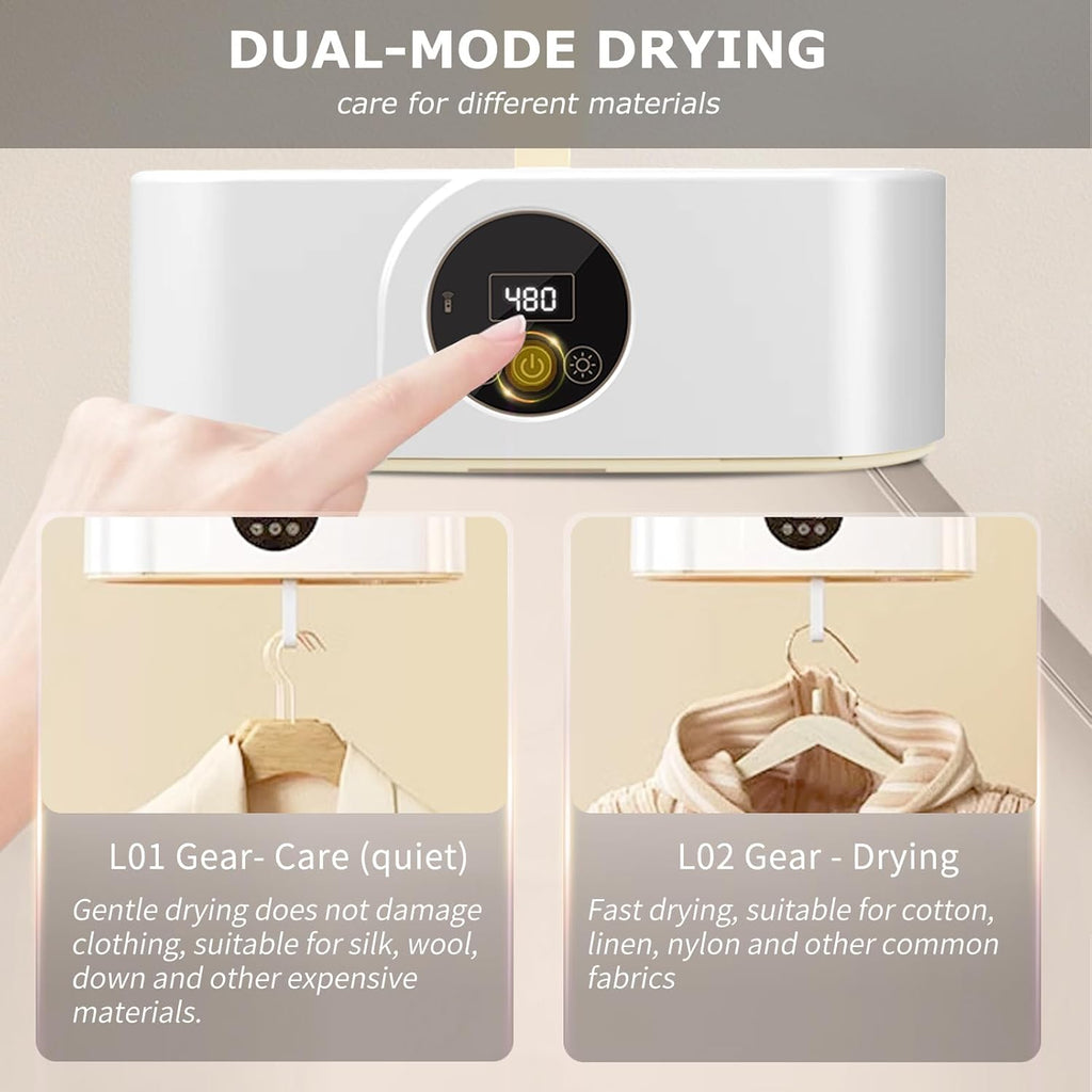 Portable Clothes Dryer - Mini Portable Dryer Machine for Laundry Apartments and Travelling, Hotel Room, Classic White
