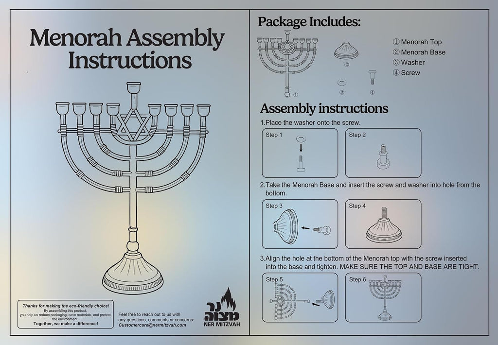 Traditional Bronze Candle - Chanukah Candles - 9" High