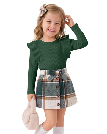 Toddler Girl Plaid Skirts Outfits, Color, 6T