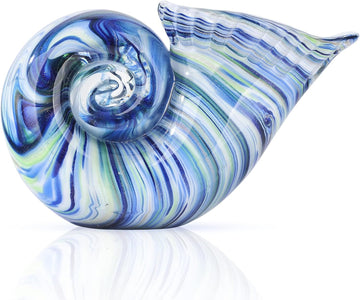 Hand Blown Glass Shell Decoration, Art Glass Conch Sculpture, Colorful Shell Statue for Room Office Coffee Table - Set of 20