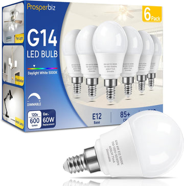 6W E12 Ceiling Fan Light Bulbs Dimmable, 60W Equivalent