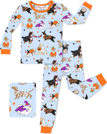 Bamboo Viscose Toddler Kids Pajamas Set, Long Sleeve Boys