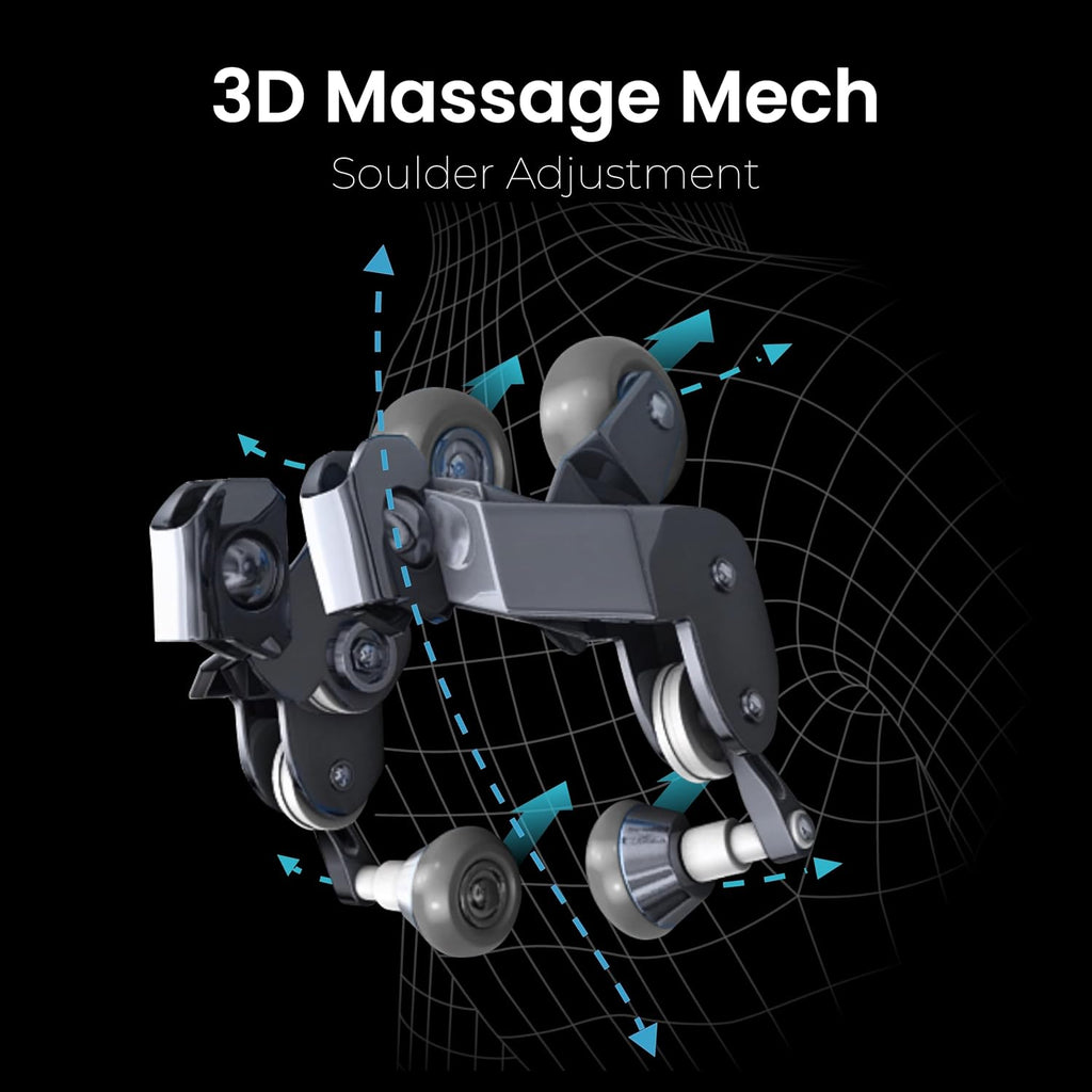 Quantum Black Massage Chair with 3D SL-Track Rollers, 3 Step Zero Gravity, Full Body Airbag Massage, Intelligent