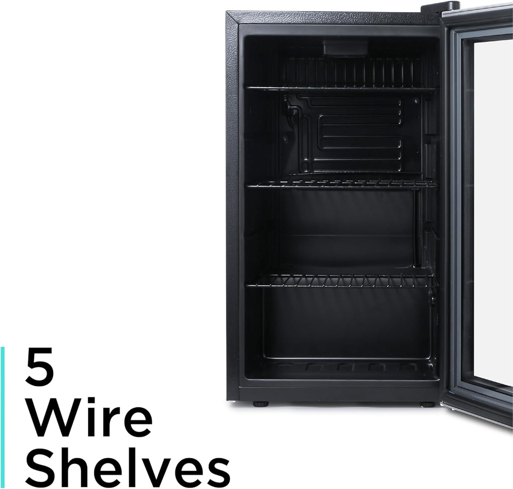 2.4 Cu. Ft. Beverage Cooler, Beverage Fridge with Double Pane Glass Door