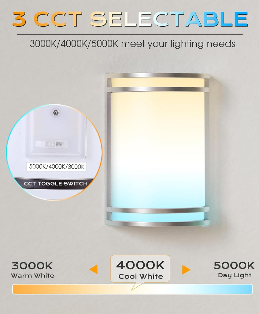 LED 3 Color Wall Sconce, Wall Lighting,3000K/4000K/5000K Color Temperature Adjustable Wall Mount Light Fixture, 15W