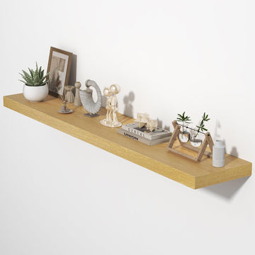 Floating Shelves for Wall, 55"W x 9.3"D x 1.5"H, Long Wooden Wall Mounted Display Shelves with Invisible Brackets