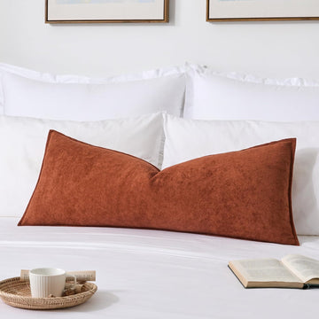 Fall 14x36 Inch Long Lumbar Cover 1 Pack Soft Boucle Textured Decorative Waterproof Rectangle Cushion Elegant Accent