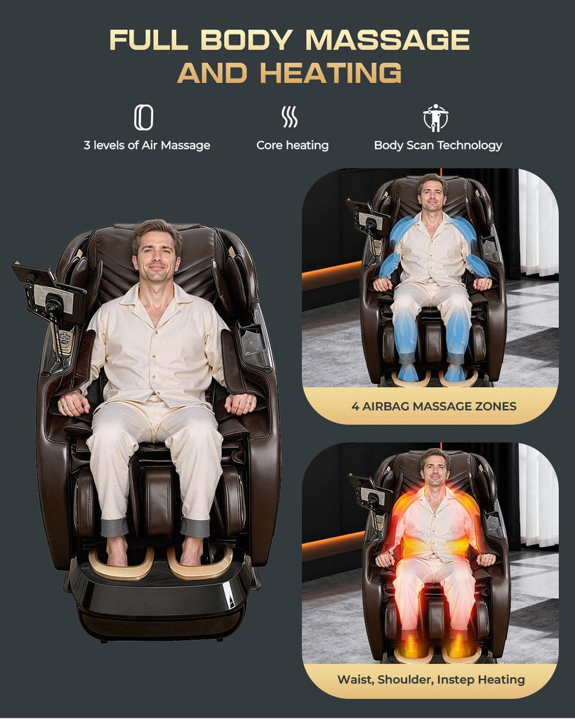 4D Massage Chairs Full Body,Zero Gravity SL-Track Shiatsu Massage Chair Recliner,Core Heating,20 Massage