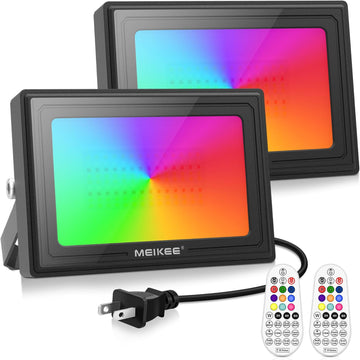 60W RGB LED Flood Lights Outdoor 6000LM Color Changing Floodlights | Dimmable Timing Memory IP66 Waterproof Wall