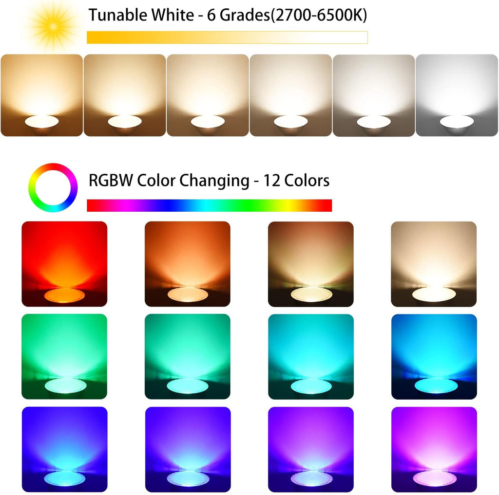 LED Par38 Flood Light Bulb Waterproof Outdoor, Color Changing Light RGBW | 30W=100W , Timing, 1800LM, Warm+Cool