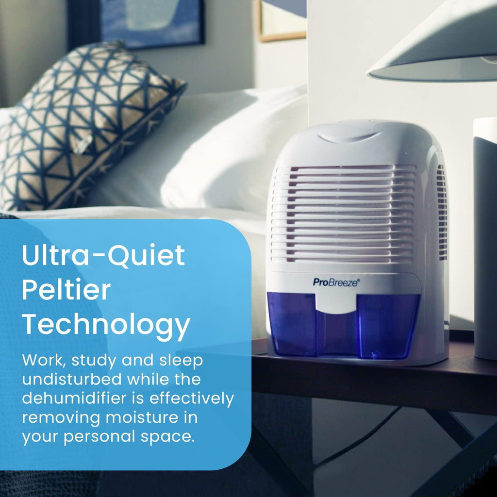 Electric Mini Dehumidifier, 2200 Cubic Feet (250 sq ft), Compact and Portable for High Humidity in Home, Kitchen