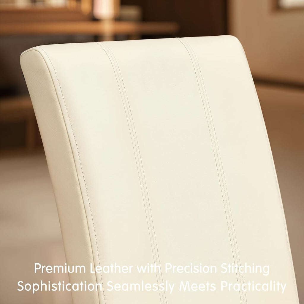 Dining Chairs Set of 2, Faux Leather Dining Room Chairs, High Back Upholstered Parsons Chairs for Dining Room Kitchen