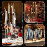 4PCS 8 Arms Clear Candelabra Candle Holder,38.5 inches Tall Arcylic Candlesticks Holder with Shade for Table Dinner