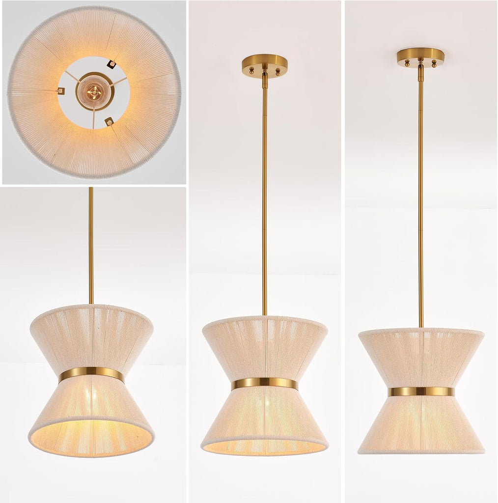 Hand Woven Boho Pendant Light Coastal Mini Modern Chandelier Adjustable Transitional Minimalist Pendant Lighting