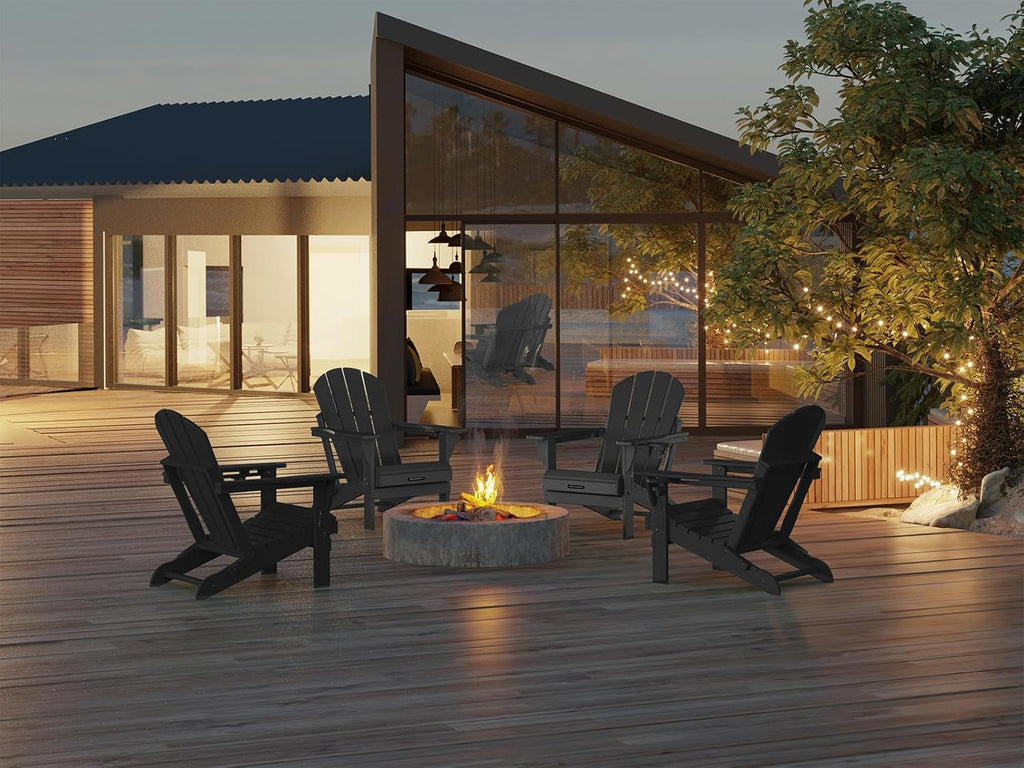 Folding Adirondack Chairs Patio Chairs Outdoor Adirondack Chair Weather Resistant Chair , Outside, Deck, Backyard
