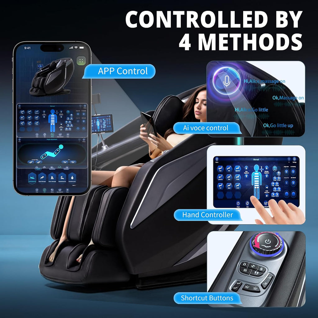 4D Massage Chair Full Body Zero Gravity Recliner,55" SL-Track Massage Chair | 15 Auto Modes,11 Technique,40 Airbags