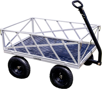 Heavy Duty 1200lb Steel All Terrain Utility Cart, Garden Wagon, 9 cu ft Bed, Easy Assembly, Removable Side Panels