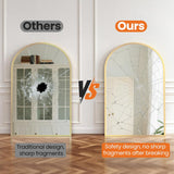 20"x30" Arched Gold Bathroom Mirrors for Wall, Bathroom Mirrors for Over Sink, Metal Framed with HD Shatter-Proof Glass