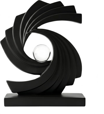 Modern Abstract Sculpture, Resin Swirl Art Statue | Contemporary Minimalist Tabletop decoration,10.8-Inch Tall