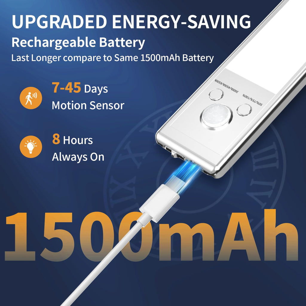 9.5" 76-LED Motion Sensor Under Cabinet Lights, Wireless