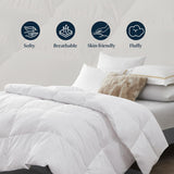 Down Fiber Comforter Twin-All Season Duvet Insert, Luxury Fluffy Bed Comforter 100% Cotton 300 Threa