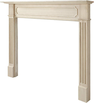 Easy Slim Profiled Transitional Styled Wood Mantel Surround, 50" W 42" H, Unfinished