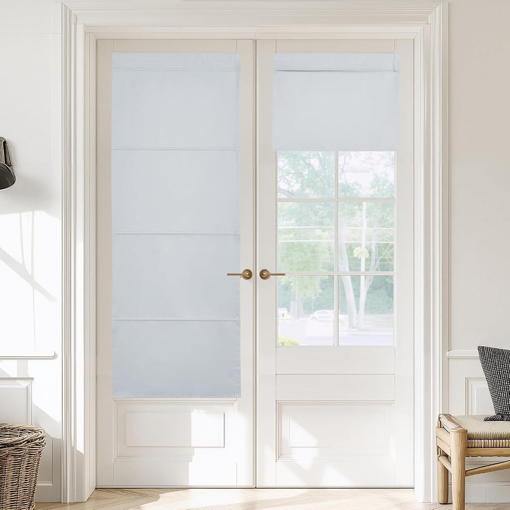 Biscotti Beige No Drill Magnetic Door Roman Curtain for Window