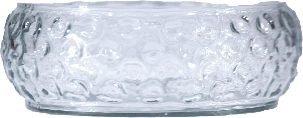 Hand-Blown Glass Inverted Hobnail Bowl, Clear