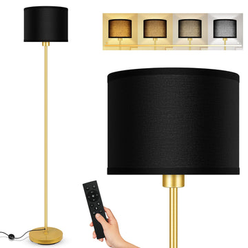 Gold Floor Lamps, Stepless Dimmable Floor Lamp with Remote, Colors Temperature & Brightness