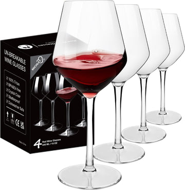 Unbreakable Stemmed Wine Glass 100% Tritan Plastic Dishwasher available Glassware 15 oz, Set of 4