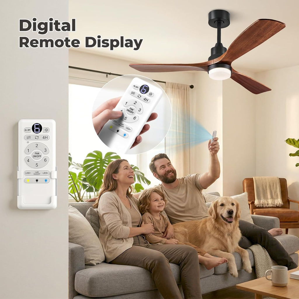 Ceiling Fans with Lights and Remote, 52 Inch Outdoor Ceiling Fan for Patios