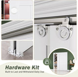 Sliding Closet Doors 64x80(Double 33inch),Bypass Barn Door with Hardware,for Bedroom,White,H Frame,A