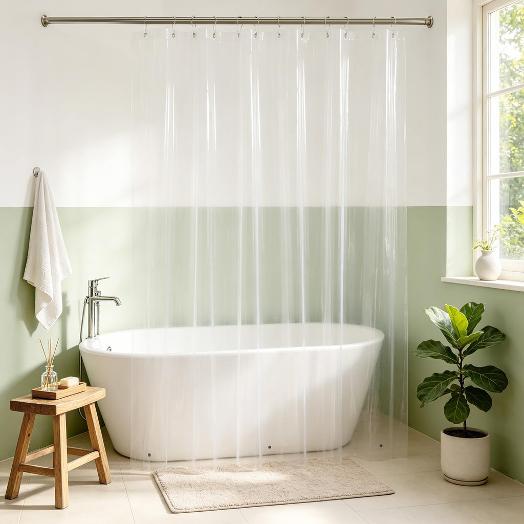 72x108 Extra Long Shower Curtain Liner Clear