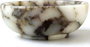 Natural Marble Bowl 5 Inch, Trinket Key Tray Vanity | Real Calacatta Viola Stone, Catch All Dish Small Bowl for Purse