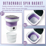 Mini Portable Foldable Washer - 16L Portable Washing Machine, Spin dryer, Small Folding Washing Machine 3 Cleaning