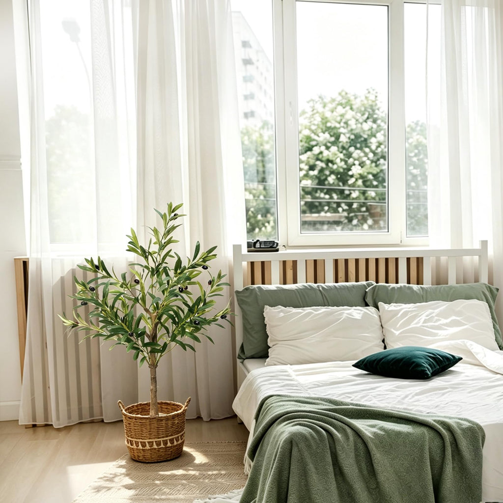 Small Olive Tree, 3ft Faux Olive Trees with Planter