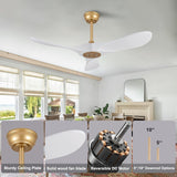 Inspired Maverick Style 42 Inch Solid Wood Ceiling Fan with Remote,White and Gold, no Light, 6 Speeds, Reversible DC Motor, Modern Ceiling Fans Without Lights for Outdoor Indoor Bedroom Farmhouse,Patios A101-B0DGXV4NBQ