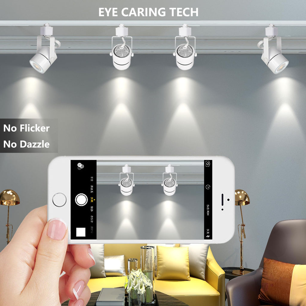 Track Lighting (No Rails) with LED Replaceable GU10 Bulbs White 4 Heads