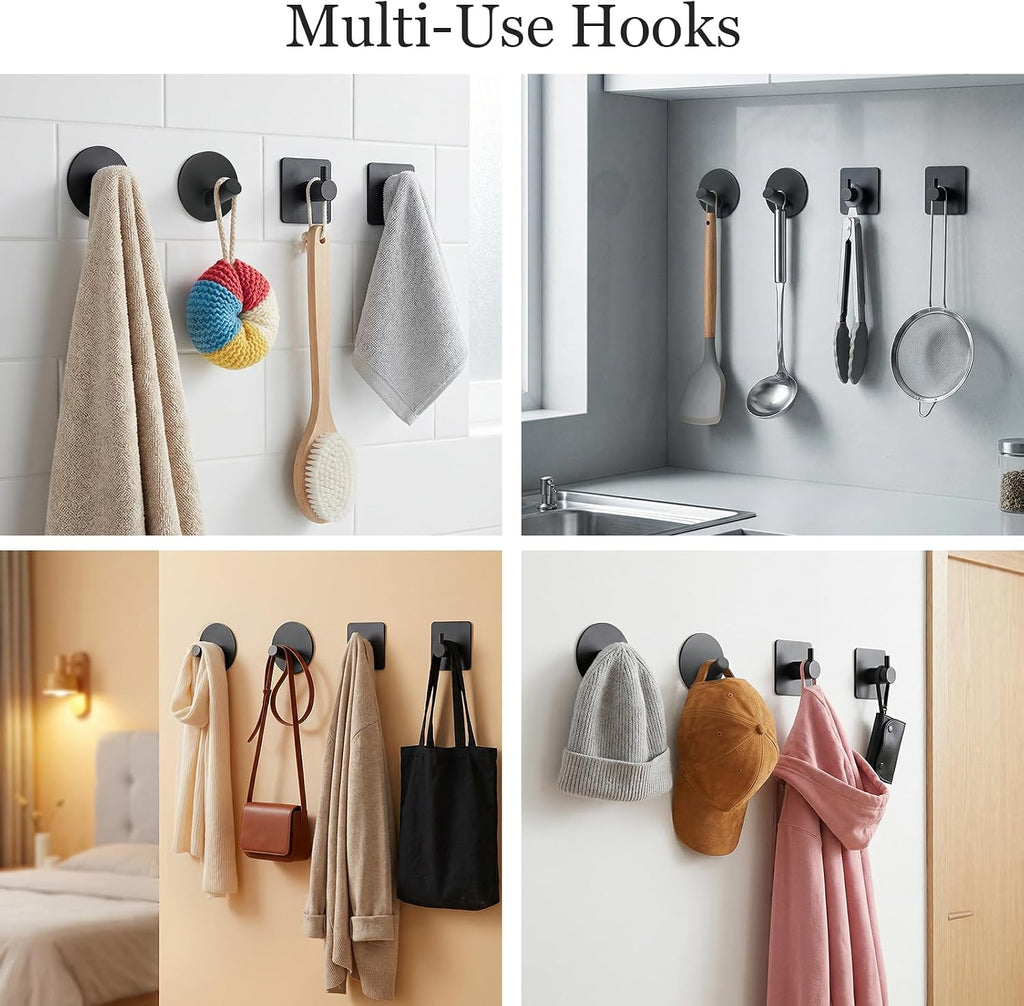 10-Piece Matte Black Bathroom Hardware Set, 16in SUS304 | Wall-mounted Towel Racks, Hand Towel Holder Decor