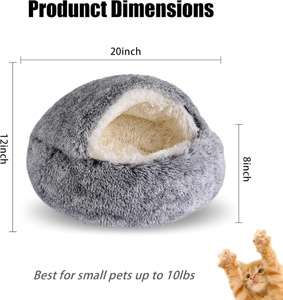 Cat Beds for Indoor Cats,Cat Cave for Puppy and Kitty,Calming Small Dog Bed for Small Dogs with Cover Cave,Cozy