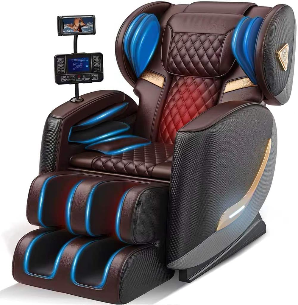 Full Body Zero Gravity Massage Chair with 10 Rollers, Airbags, Heating, Foot Massage, Bluetooth Speakers, Touch