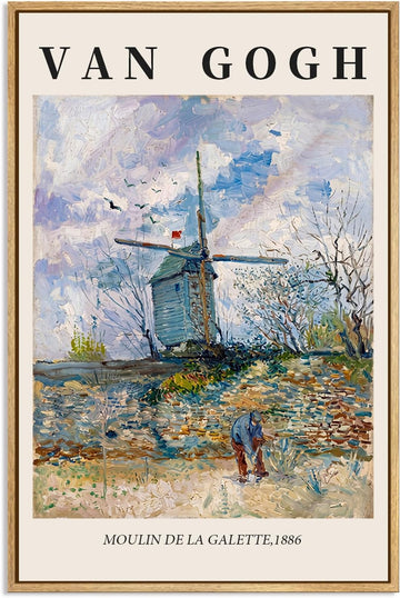 Van Gogh Canvas Wall Art,Le Moulin de la Galette Paintings Wall Art Prints,Van Gogh Classics Art Reproduction Artwork