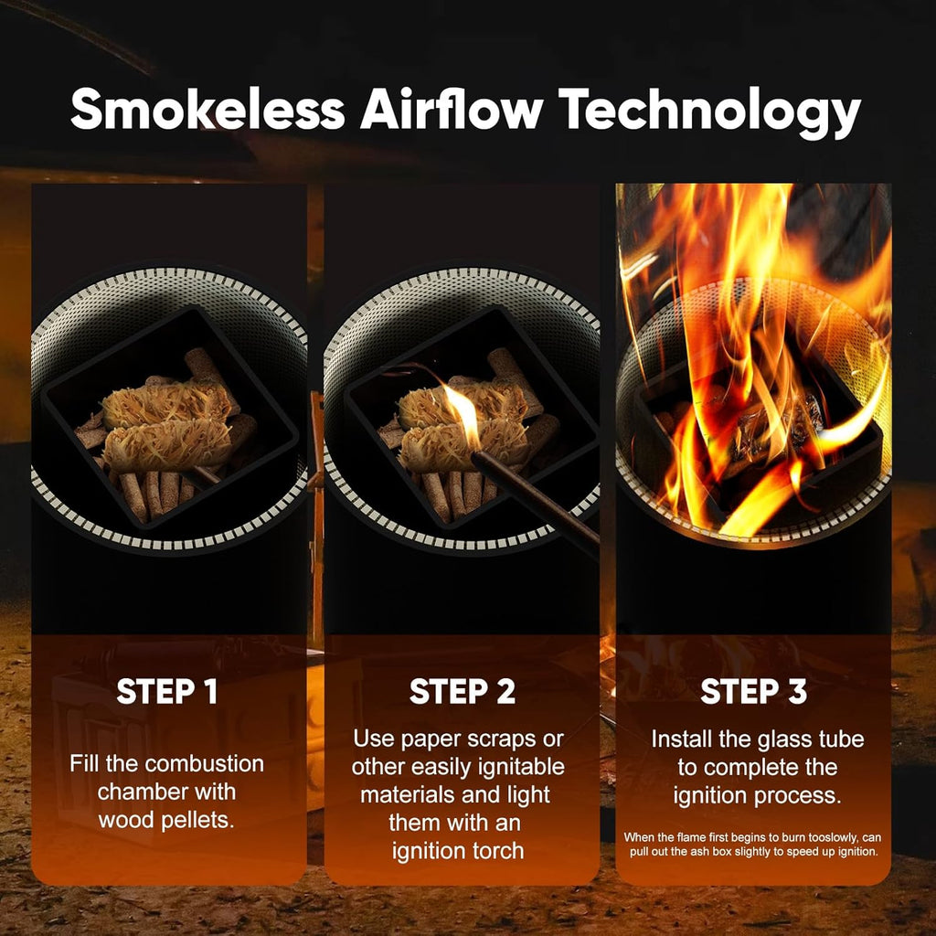 Portable Smokeless Fire Pit with Grill Grate