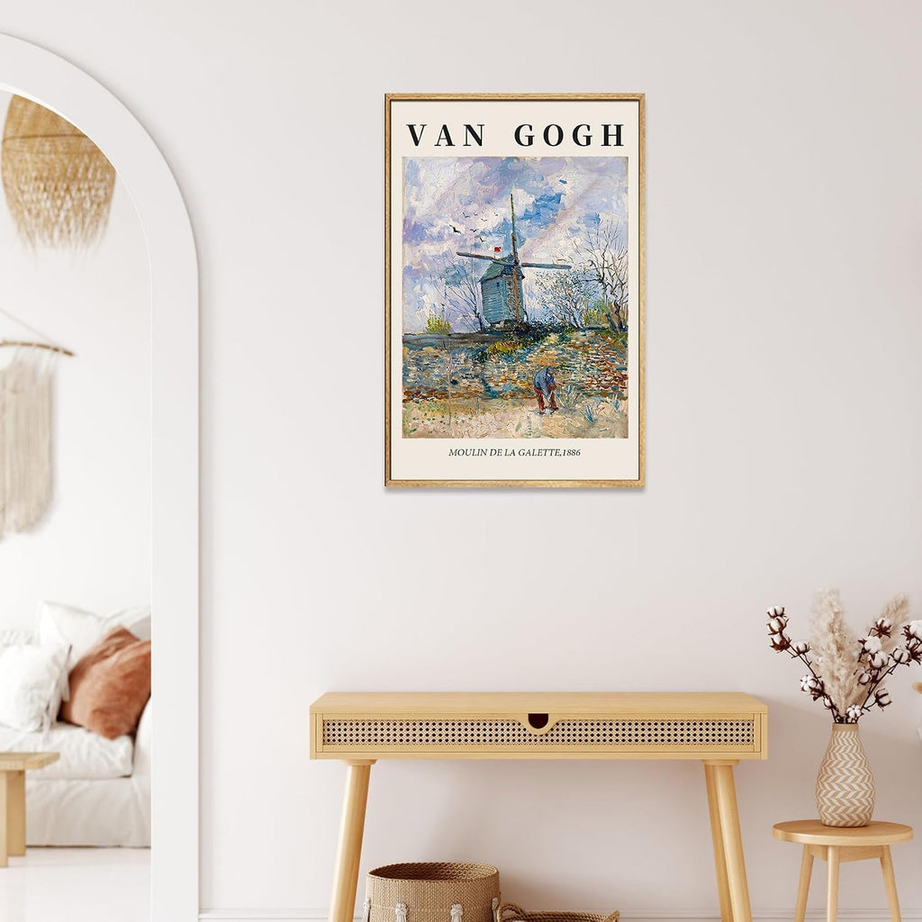 Van Gogh Canvas Wall Art,Le Moulin de la Galette Paintings Wall Art Prints,Van Gogh Classics Art Reproduction Artwork